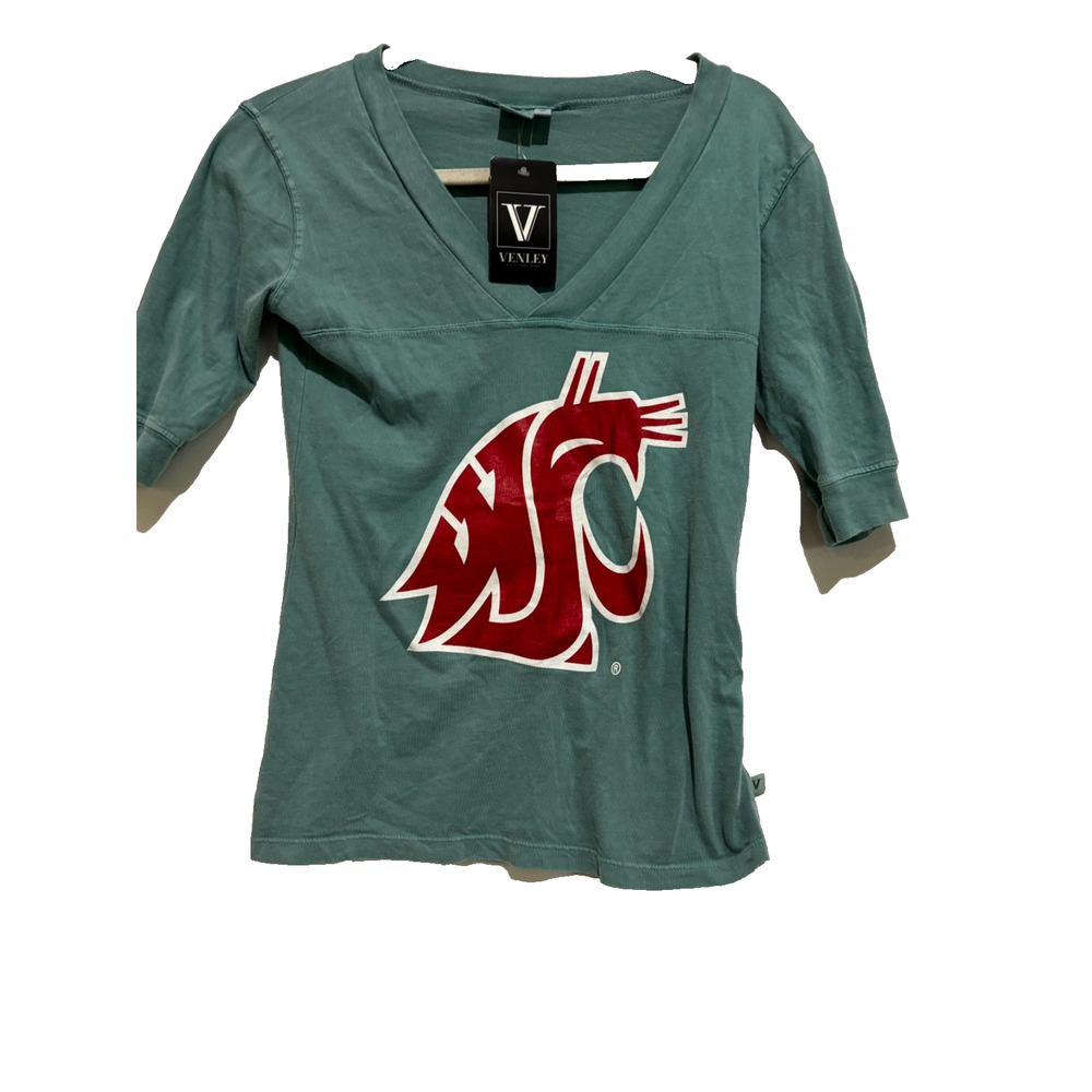 Washington State Cougars sport baseballstyle t-shirt‎ womens Club Logo sz M new